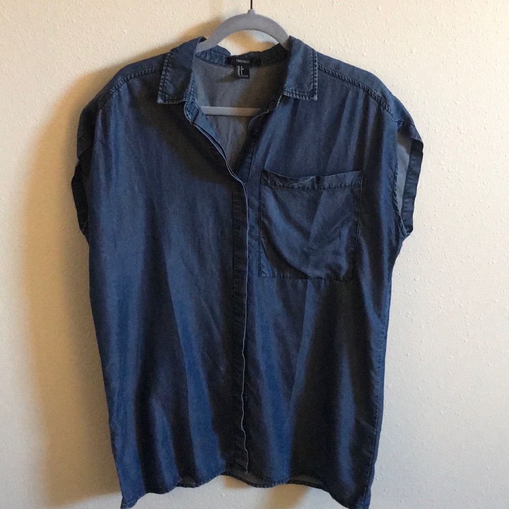 Forever 21 Dark Denim Button Down